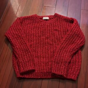 H&M Girls Red Holiday Sweater US 6-8Y